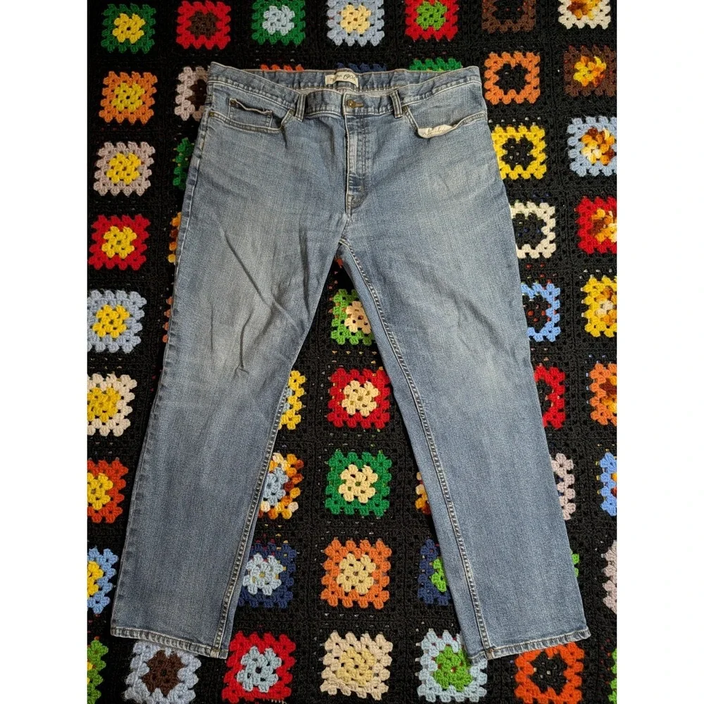 Jos A Bank‎ 1905 Jeans Men's 42W x 29L Tailored Fit Blue Straight Stretch